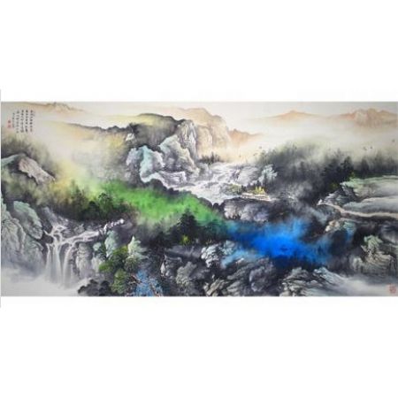 姚西鸣山水画孤品 泼墨、泼彩 