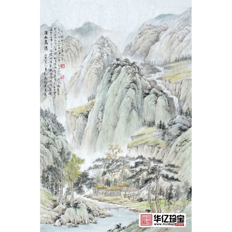 张天成小尺寸山水画作品《溪山高隐》