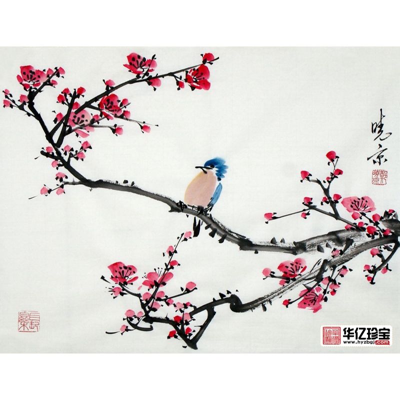 郑晓京小尺寸写意花鸟画力作《梅花》