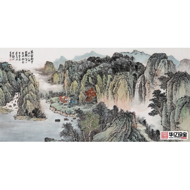 中G美协画家余静老师诗意国画《山中一夜雨》