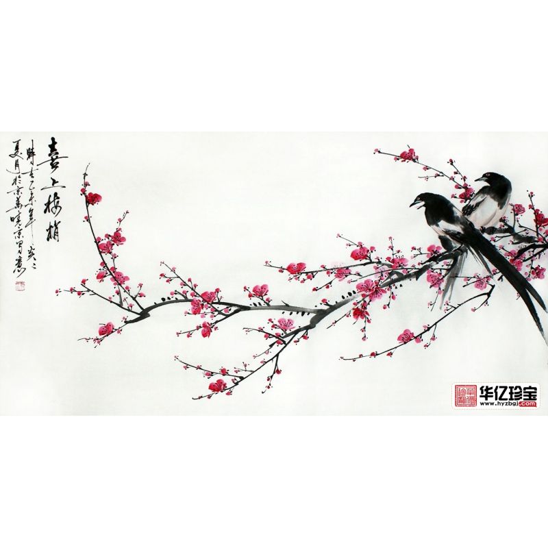 精品推荐 实力派画家郑晓京写意画《喜上眉梢》