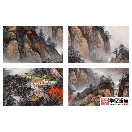 玄关挡煞必备 王宁竖条幅泰山作品《旭日东升》