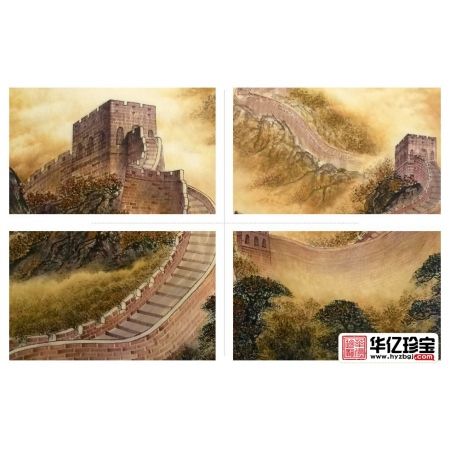 实力派画家胡爱民斗方山水精品《中华魂》