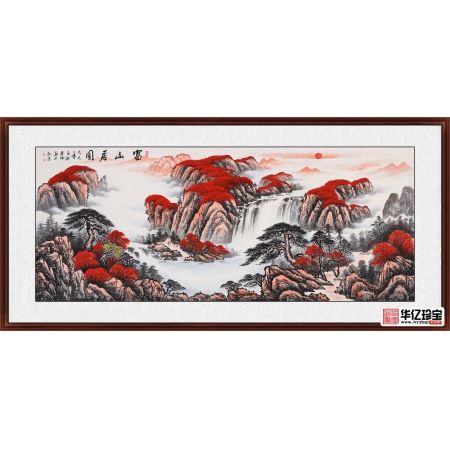吉利红文化 蒋伟新品力作鸿运聚宝盆《富山居图》