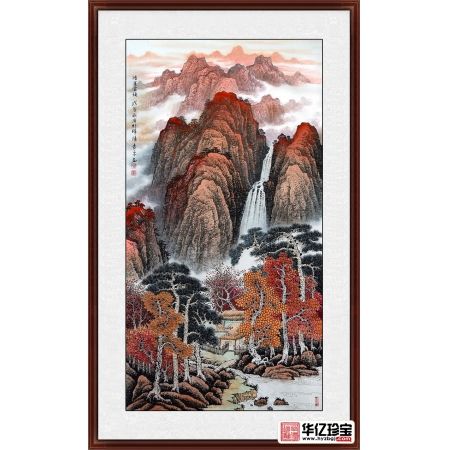 许吉尔ZUI新四尺竖幅泰山国画作品《鸿运当头》