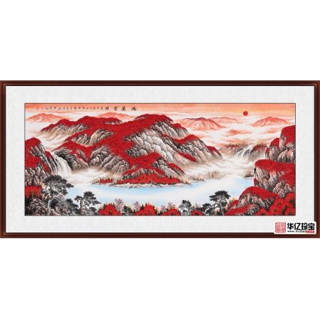 万山红遍聚宝盆 李林宏新品力作风水画《鸿运当头》