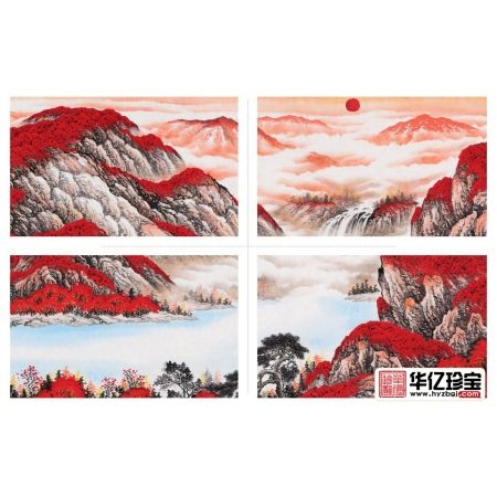 万山红遍聚宝盆 李林宏新品力作风水画《鸿运当头》
