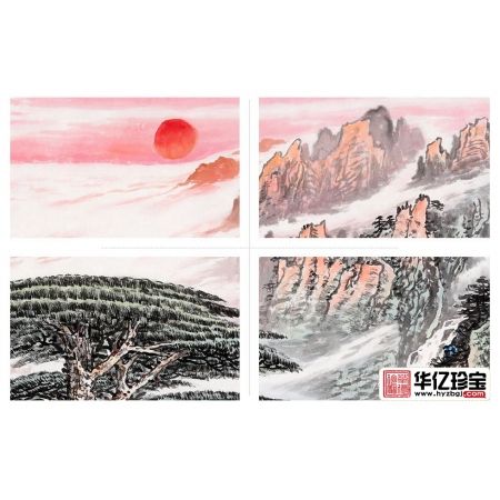 小品斗方画 李林宏新品山水画《迎客松》