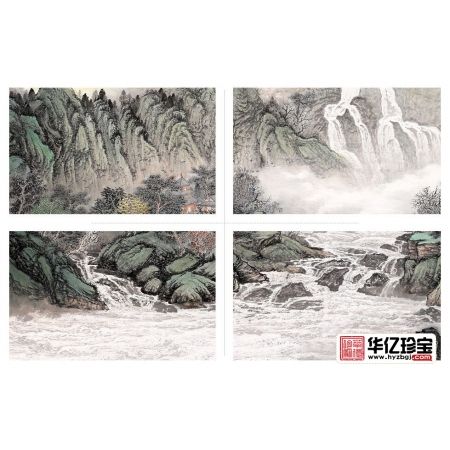 适合shouc字画 中美协余静国画《万山群峰锦翠图》