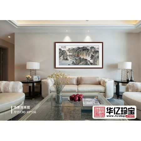 中G美协画家余静老师诗意国画《山中一夜雨》