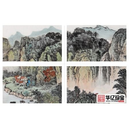 中G美协画家余静老师诗意国画《山中一夜雨》