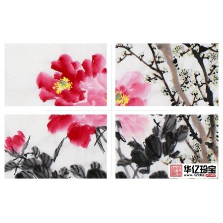 郑晓京老师精品斗方写意国画《富贵齐眉》