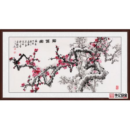 晋葆良四尺横幅新品梅花作品《迎春图》