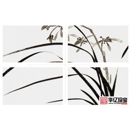 幽谷兰香 郑晓京精品写意兰花图《墨兰》