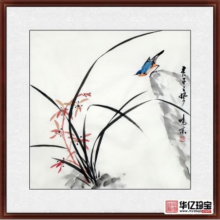 精品写意画 实力派画家郑晓京《彩兰雀》之二