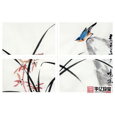 精品写意画 实力派画家郑晓京《彩兰雀》之二