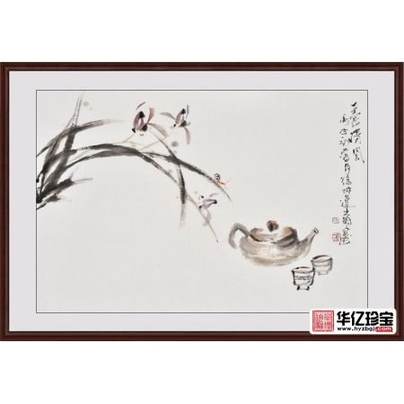 徐坤连不规则写意花鸟画兰花图《一壶清风》