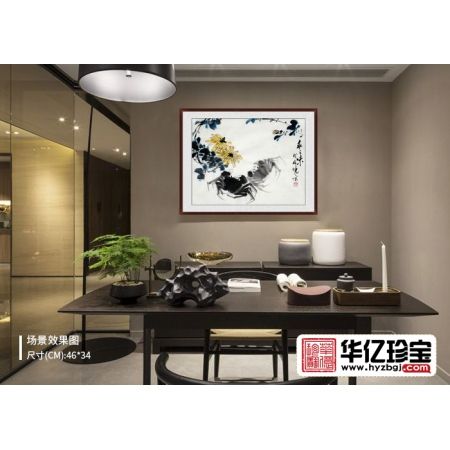 写意佳作 实力派画家郑晓京菊花螃蟹图《秋之味》