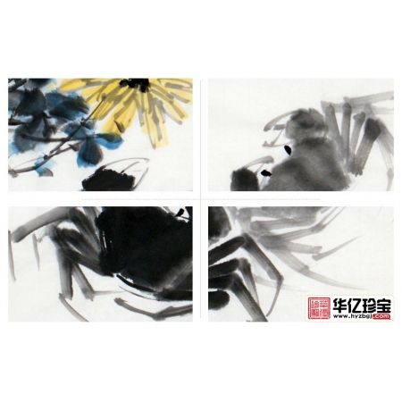 写意佳作 实力派画家郑晓京菊花螃蟹图《秋之味》