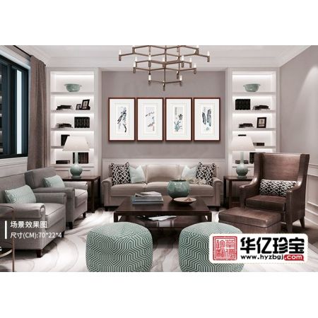姜丕强精美花鸟四条屏《寒夜客来茶当酒》