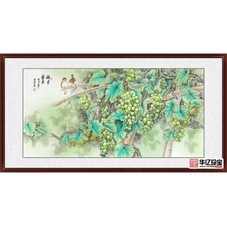 羽墨老师新品国画葡萄图《硕果累累》