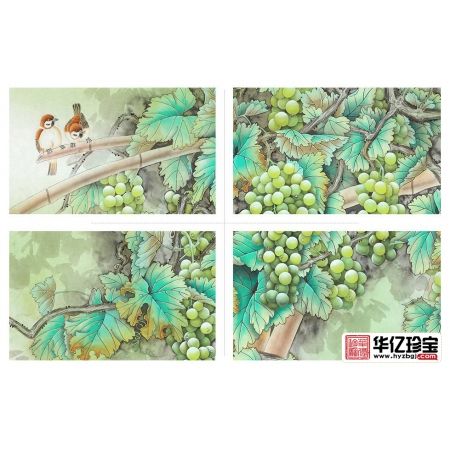 羽墨老师新品国画葡萄图《硕果累累》