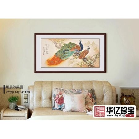 羽墨四尺孔雀图新作《儿女心情东遣知》