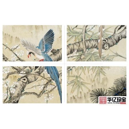 秦宝田四尺横幅岁寒三友松、竹、梅《三友图》