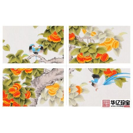 国家一JI美术师张洪山如意柿子图《事事如意》