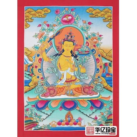 shouc精品  尼泊尔名家纯手绘唐卡《文殊菩萨》