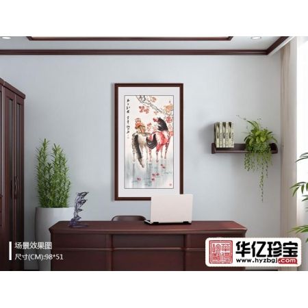 封侯图 国家一JI美术师诸明三尺竖幅《马上封侯》