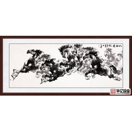 办公室骏马图 陈云鹏写意动物画作品《八骏图》