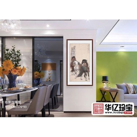 陈云鹏六尺竖幅动物画骏马图《惆怅孙阳世久无，纷纷驽骥遂齐驱》
