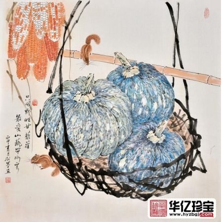 餐厅装饰画 羽墨动物画 小松鼠《只因野性干藜藿，ZUI爱山蔬带水云》