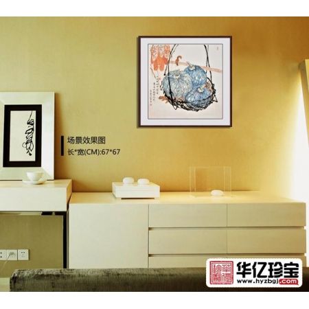 餐厅装饰画 羽墨动物画 小松鼠《只因野性干藜藿，ZUI爱山蔬带水云》