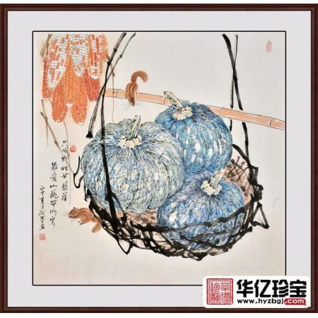 餐厅装饰画 羽墨动物画 小松鼠《只因野性干藜藿，ZUI爱山蔬带水云》