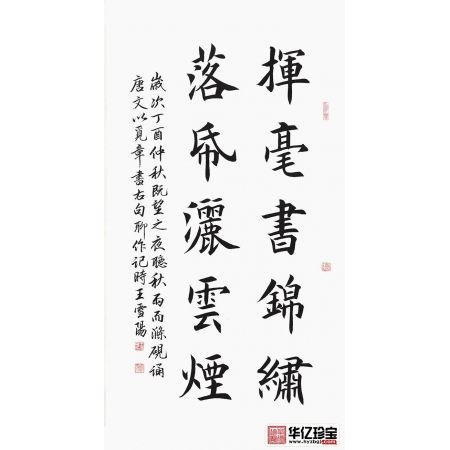 实力派书法家王雪阳楷书书法《挥毫书锦绣 落纸洒云烟》