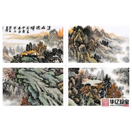 实力派专业画家马国立国画作品《溪山晚晖》