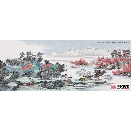 王宁ZUI新力作六尺国画风水画《春夏秋冬时来运转》