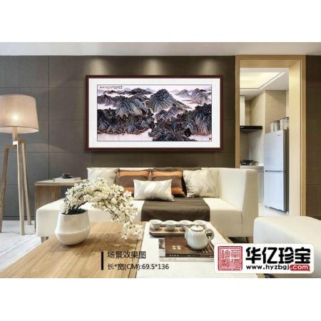 画坛黑马吴大恺四尺横幅山水画作品《挥袖抛俗事》