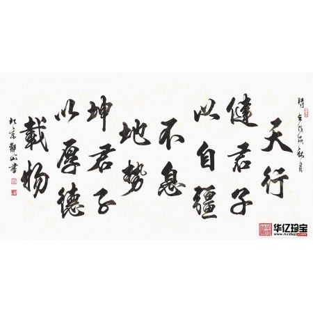 易经名言 观山行书书法《天行健》