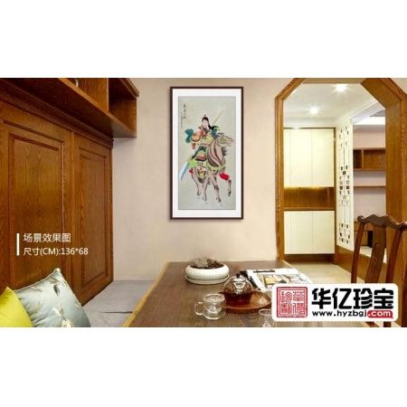 羽墨四尺竖幅关公像《义勇千秋》