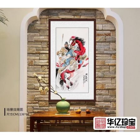 李林宏ZUI新力作四尺竖幅写意人物画《关公神威》