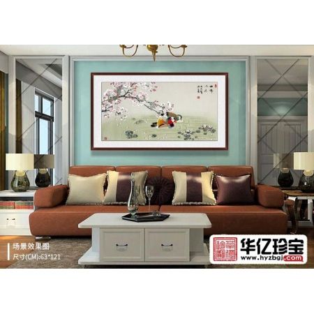 国家一JI美术师张洪山新品鸳鸯图《相濡以沫》
