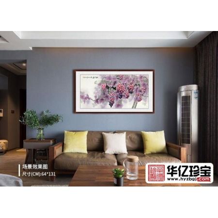 新生代潜力画家羽墨新品国画葡萄图《硕果累累》
