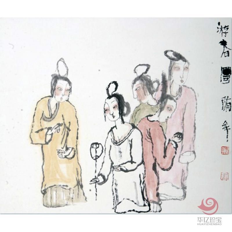 隋牟《游春图》斗方