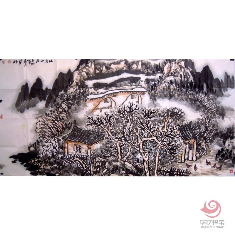 梁耘《北方山居》四尺对开