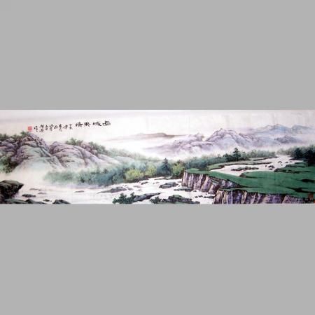 李福安《西域风情》大师作品，祖国山川河流气势磅礴