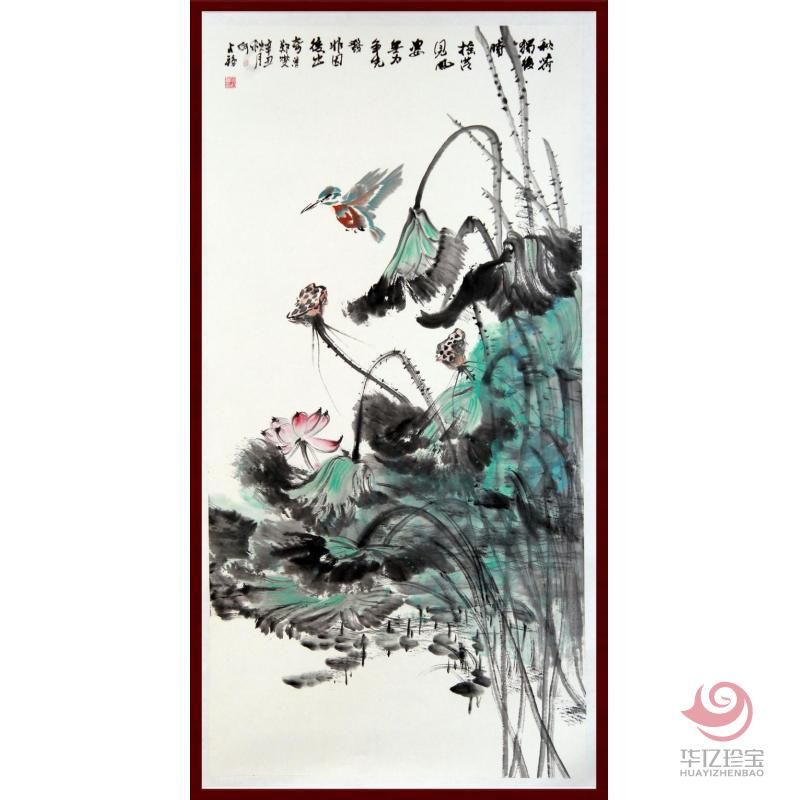 宁夏美协副主席 山水画家何占?！肚锖啥篮笫薄?6平尺巨幅竖幅书画