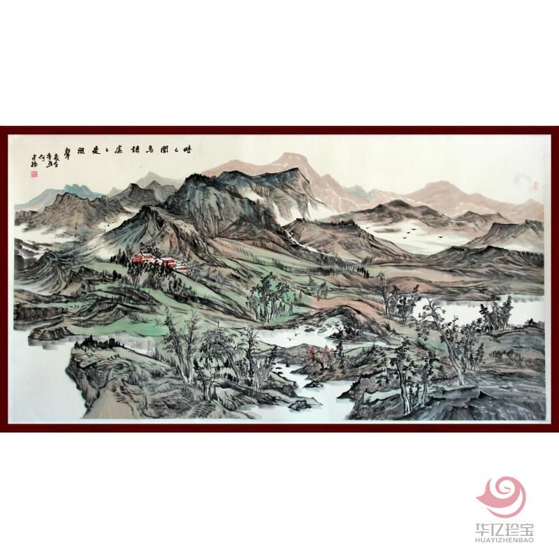 宁夏美协副主席何占?；摇妒笔蔽拍裼?处处是泉声》16平尺巨幅作品